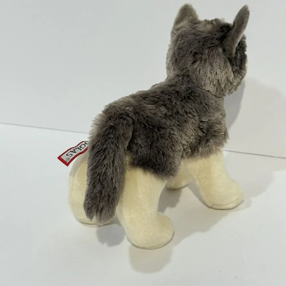 Douglas Cuddle Toys Gray Ivory Wolf Dancer Plush Amber Eyes 8